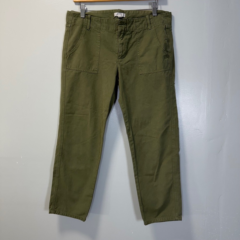 J Crew Womens 8 Olive Green Field Chino Pants Utility Crop 31377